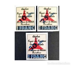 Sellos: (FR9) Viñetas nuevas MNH Foyer 1 Franc Tibidabo con sobrecarga 3 uni sellos poster etiquetas leer